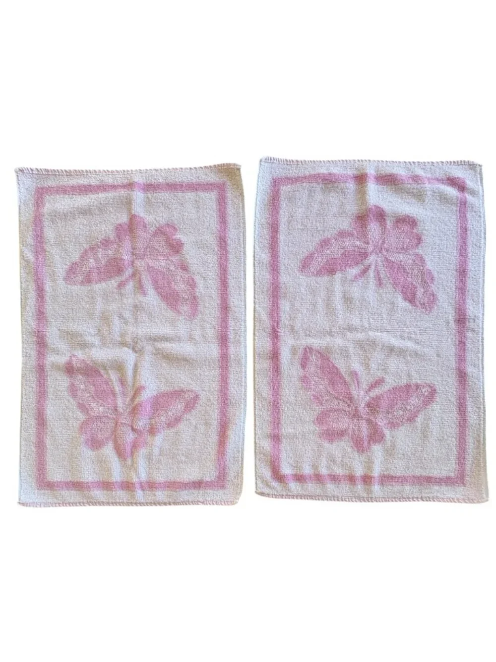 Vintage Butterfly Hand Towels Set Of Two Fieldcrest